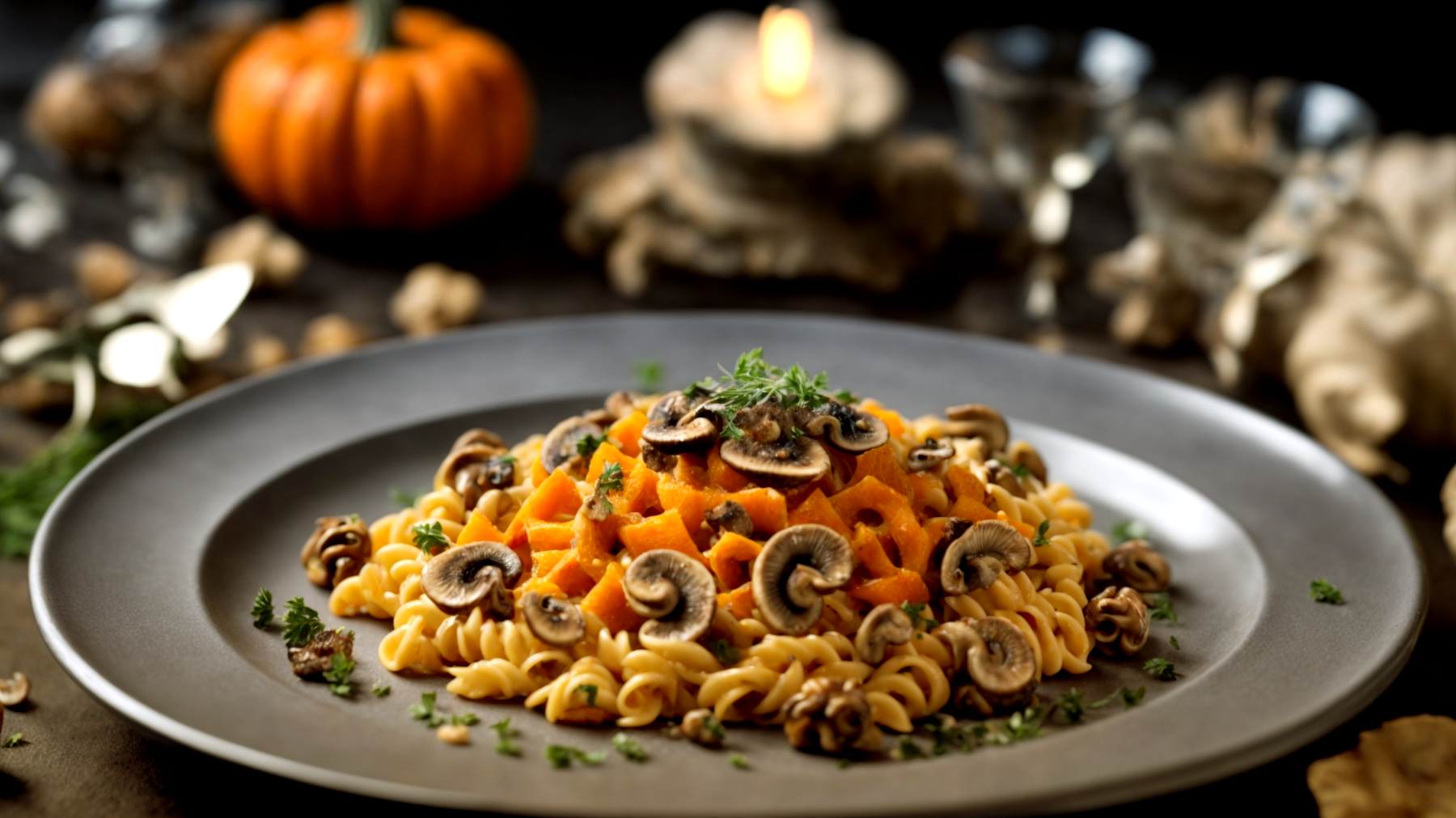 Fusilli tartufati funghi zucca"