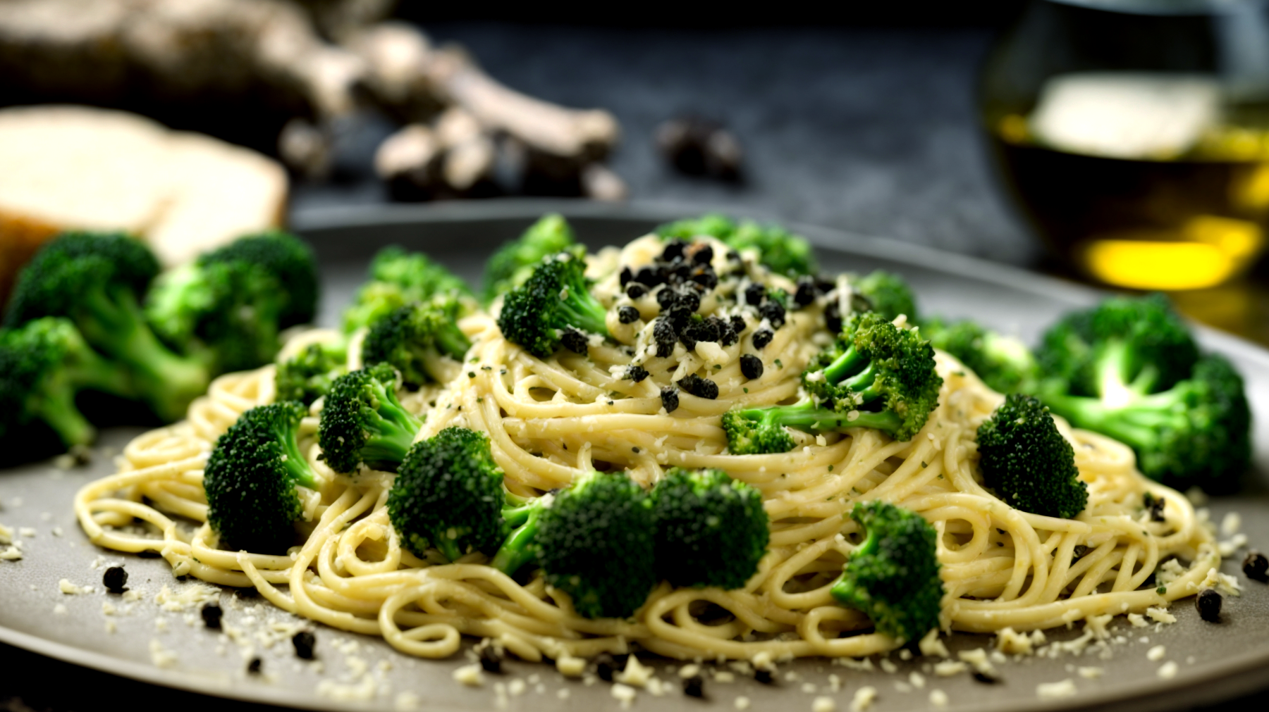 Spaghetti pecorino romano broccoli"